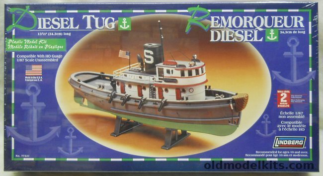 Lindberg 1/76 Diesel Tug - Sea Going Diesel Tugboat Despatch No. 9 of Standard Oil - (ex Pyro), 77221 plastic model kit